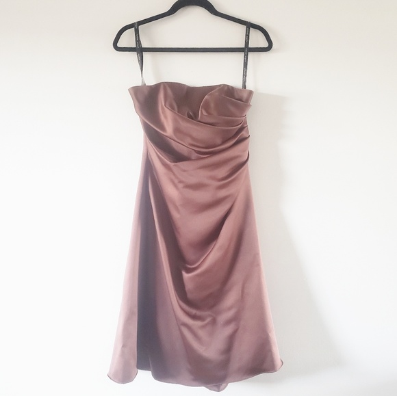 Alfred Angelo Dresses & Skirts - Alfred Angelo Espresso Strapless Midi Formal Dress